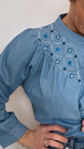 CHEMISE TED BLEU