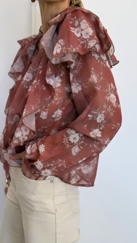CHEMISIER MAO TERRACOTTA
