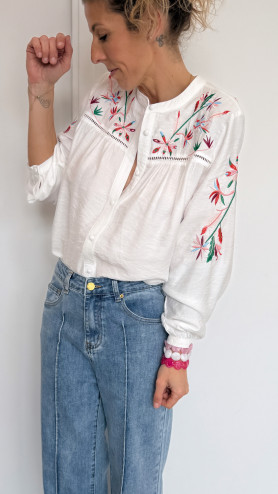 BLOUSE CHERRY ( FLEUR BLANCHE )