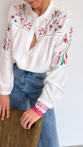 BLOUSE CHERRY ( FLEUR BLANCHE )
