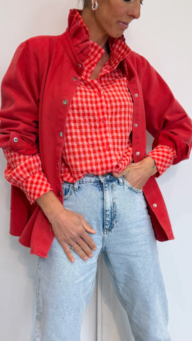 SUR CHEMISE POUM ROUGE