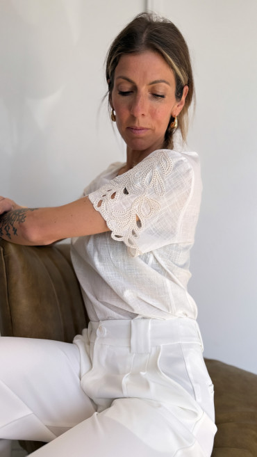 T-SHIRT GLORIA MANCHES DENTELLE
