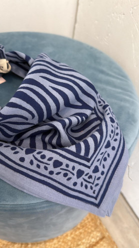 FOULARD ZEBRE BLEU