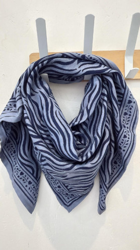 FOULARD ZEBRE BLEU
