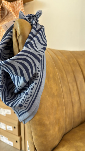 FOULARD ZEBRE BLEU PETIT MODELE