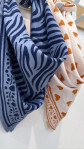 FOULARD ZEBRE BLEU PETIT MODELE