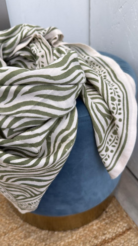 FOULARD ZEBRE KAKI