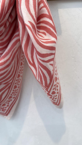 FOULARD ZEBRE ROSE