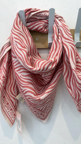 FOULARD ZEBRE ROSE
