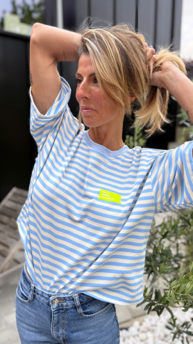 T-SHIRT ALI RAYÉ BLEU