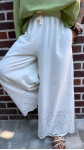 PANTALON GIGI BRODERIE BLANC