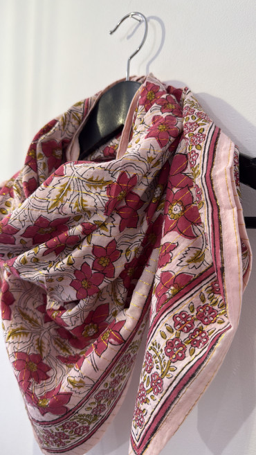 FOULARD DHELI PINK LUREX
