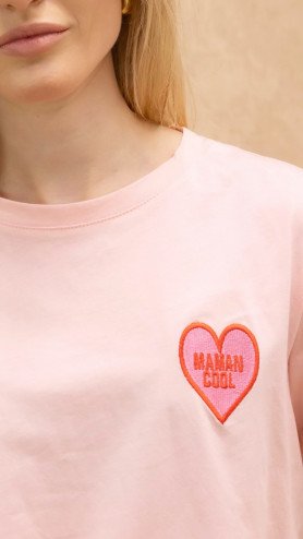 T-SHIRT MAMAN COOL ROSE