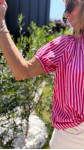 CHEMISE OTA ROSE RAYURES
