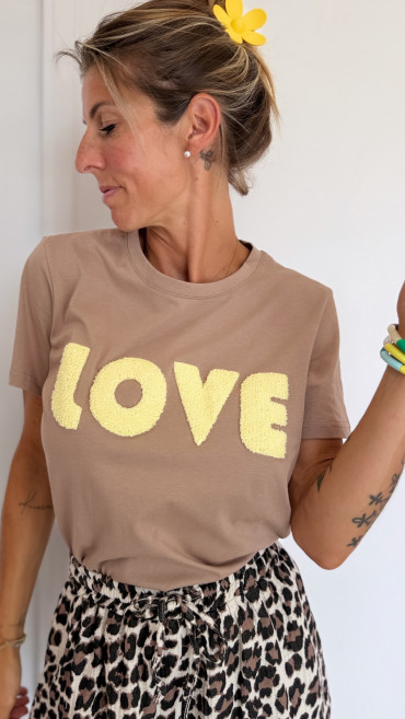 T-SHIRT LOVE TAUPE
