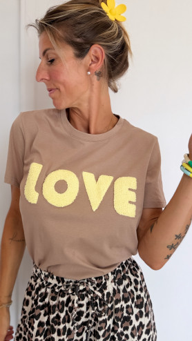 T-SHIRT LOVE TAUPE