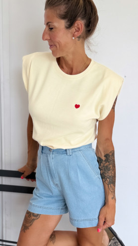 TOP PAULETTE JAUNE