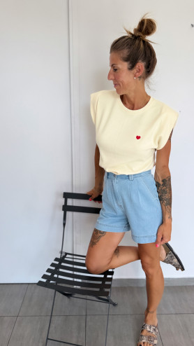 TOP PAULETTE JAUNE