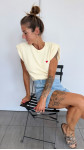 TOP PAULETTE JAUNE