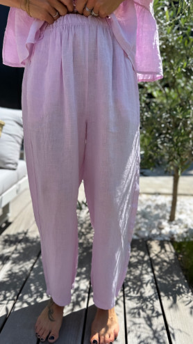 PANTALON  SOLINE LIN LILA