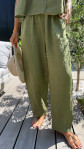 PANTALON  SOLINE LIN ANIS