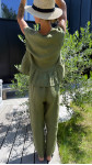 PANTALON  SOLINE LIN ANIS