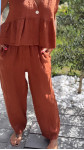PANTALON  SOLINE LIN TERRACOTTA