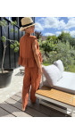 PANTALON  SOLINE LIN TERRACOTTA