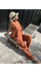PANTALON  SOLINE LIN TERRACOTTA