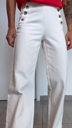 PANTALON JEAN ÉCRU
