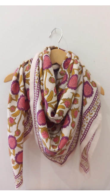 FOULARD PINK PONDICHERY