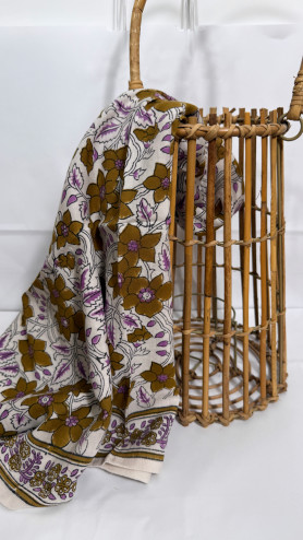 FOULARD LUREX VIOLET ET CAMEL