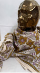 FOULARD LUREX VIOLET ET CAMEL