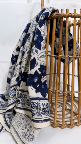 FOULARD  FLEURS MARINE