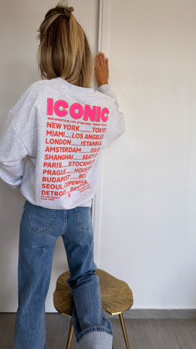 SWEAT ICONIC GRIS CLAIR