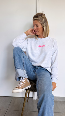 SWEAT ICONIC GRIS CLAIR