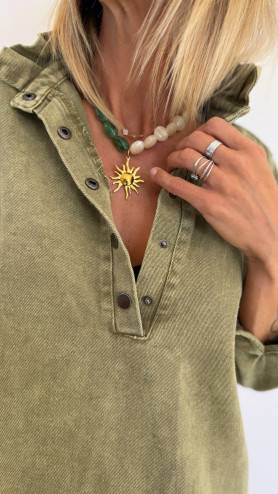CHEMISE MÉLAÏ KAKI
