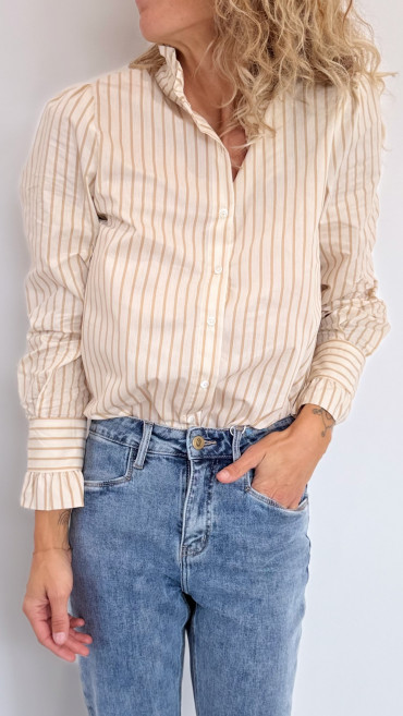CHEMISE SALI RAYURES BEIGE
