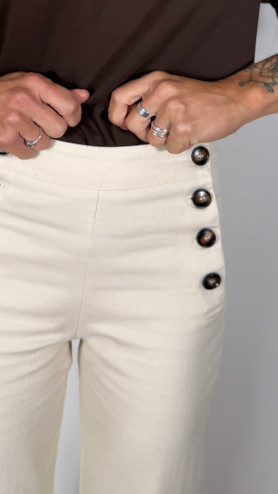 PANTALON GIONO ÉCRU