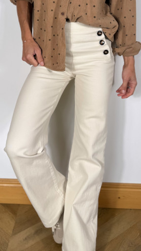 PANTALON GIONO ÉCRU