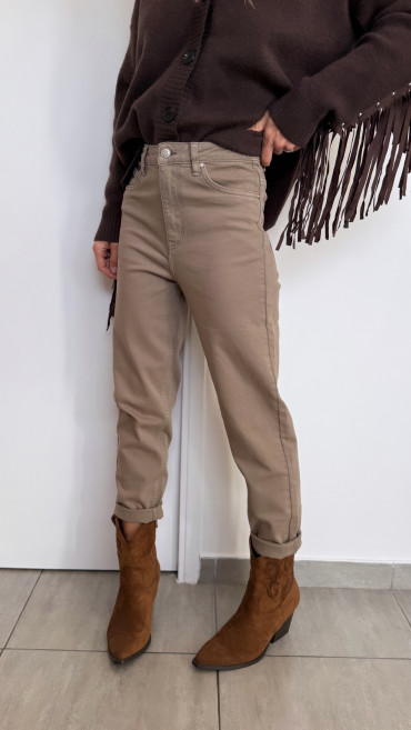 PANTALON MOM BÉA TAUPE