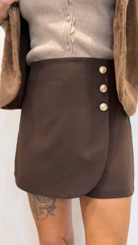 JUPE SHORT OPHÉLIE MARRON