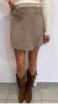 JUPE SHORT HONORÉ TAUPE