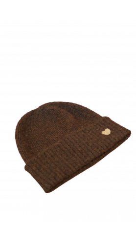 BONNET COEUR MARRON