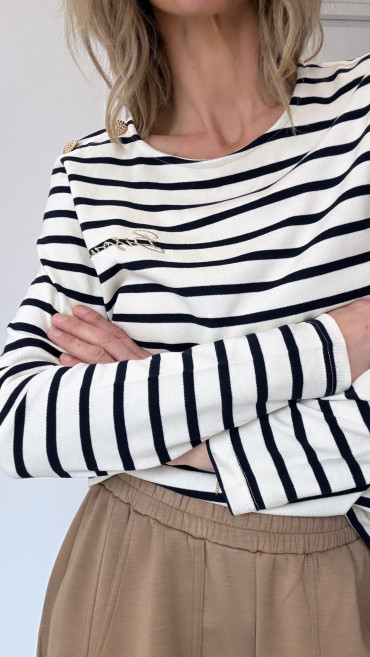 TOP MARINIÈRE MARINE