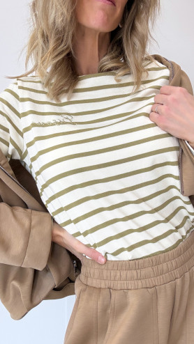 TOP MARINIÈRE OLIVE