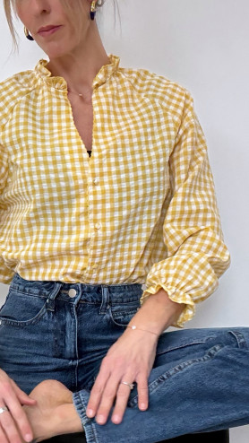 BLOUSE MANUELLA VICHY JAUNE