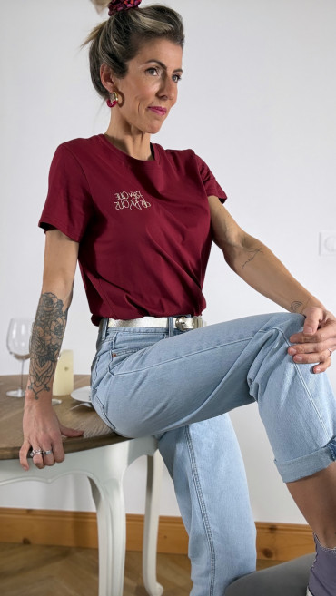 T-SHIRT RIEN QUE DES BISOUS BORDEAUX