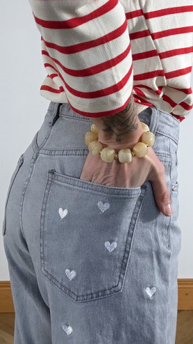 TOP MARINIÈRE BISOUS ROUGE