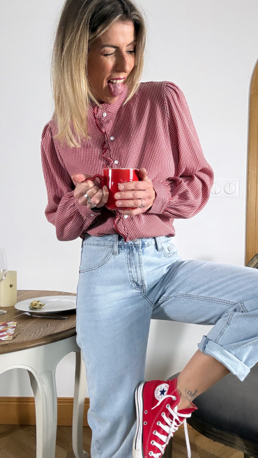 CHEMISE LYSEA VICHY ROUGE